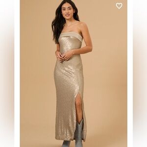 New with tags Altar’d state paityn strapless sequin maxi dress